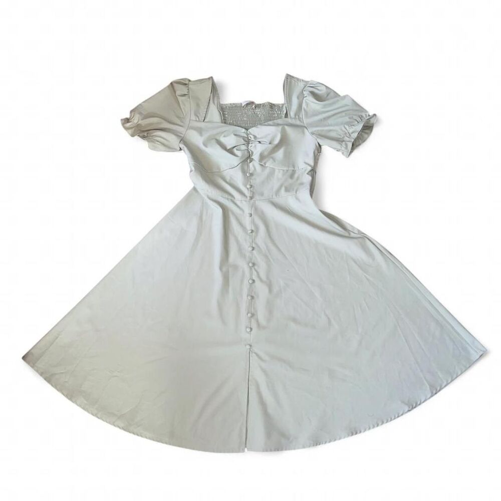 Belle Poque Women's Sage Green A Line Milkmaid Prairie Dress SZ M
